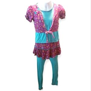 Freckles & Kitty 2 Piece Flower Print Outfit